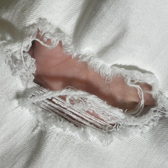 Vigoss Skinny Jeans Ace High Waist Ripped Raw Hem Distressed White Size 29 - Picture 5 of 8